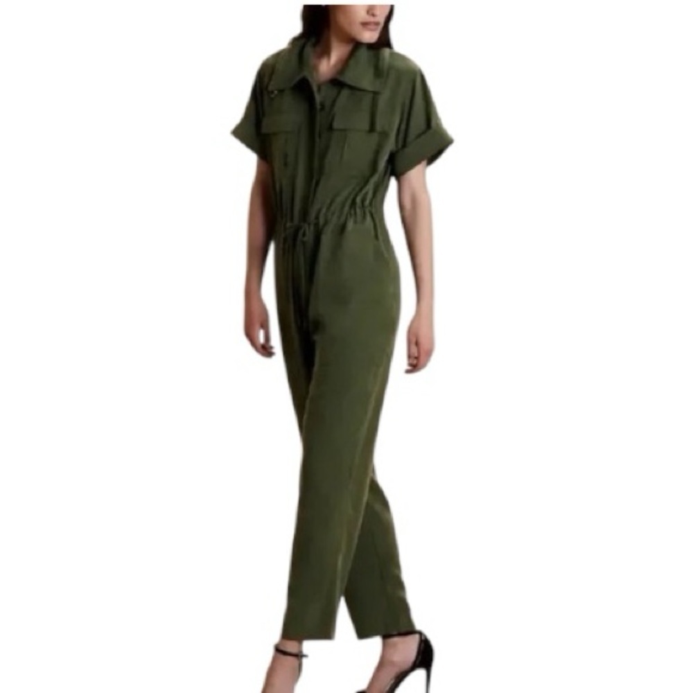 Banana Republic Utility Jumpsuit Short Sleeve “Tree Grove” Green